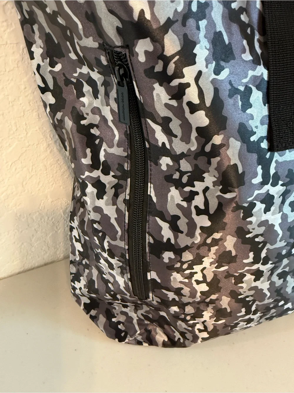 New mens Paco Rabanne Black and Gray Camo Roll-Top Backpack